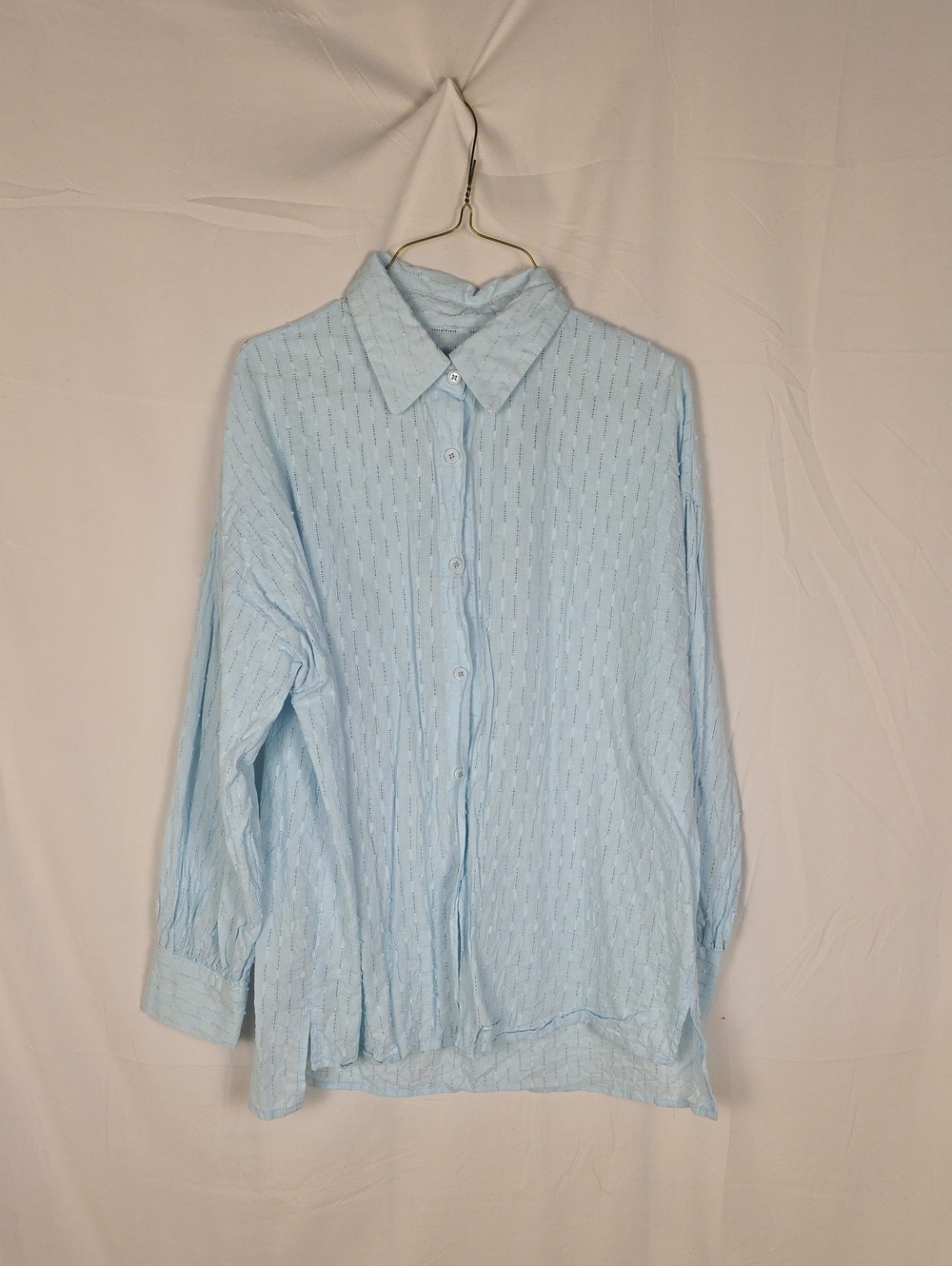 Light Blue Women's Elastic-Waist Shorts And Shirt Set